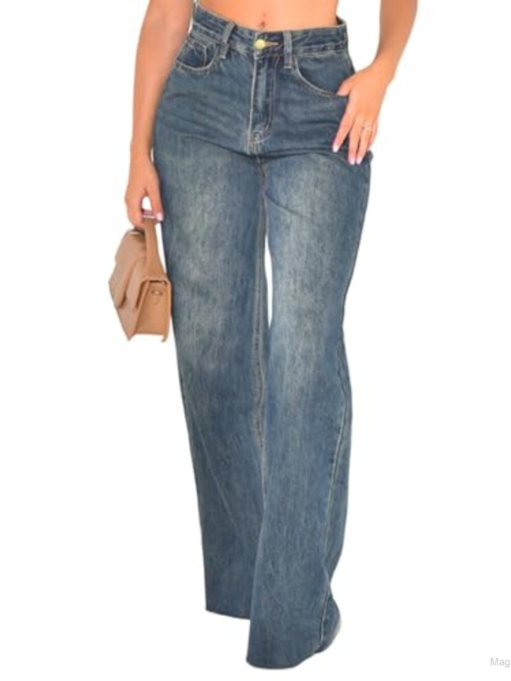 Baggy Wide Straight Leg High Waist Denim Jeans Women Y2K 90s